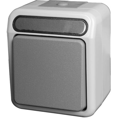 Poussoir contact à fermeture Merten IP44 AQUASTAR gris clair