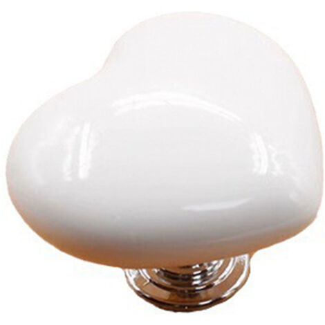 Poussoir de Chasse d'Eau en Forme de Cœur – Accessoire Hygiénique pour Ongles Longs – Blanc – 1 Pièce