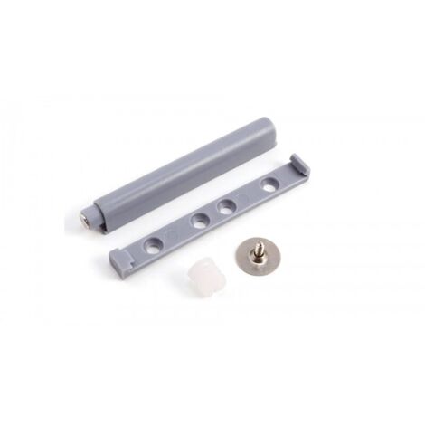 Poussoir de porte, ouverture par pression, PVC gris, 1 pièce.