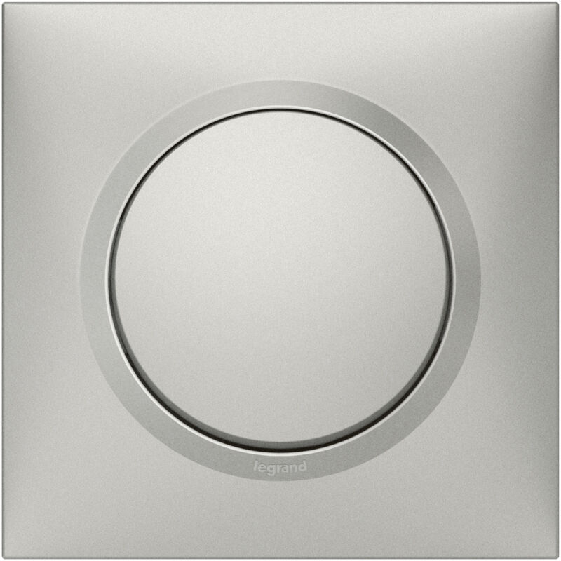 Legrand - Poussoir dooxie 6A 250V livré avec plaque carrée alu