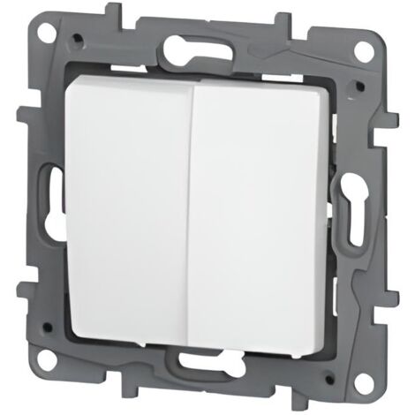 Poussoir double Niloé 6A 250V NO-NF finition Pur (664708)