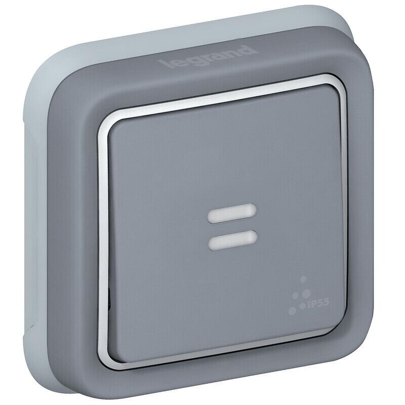 069544L - LEGRAND - Poussoir inverseur lumineux avec porte-étiquette Plexo - 10A - A composer