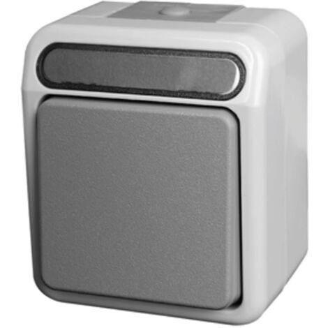 Poussoir inverseur Merten IP 44 AQUASTAR gris clair