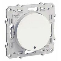 Poussoir lumineux blanc odace - 10 a - à vis - led bleu 0,15 ma localisation.