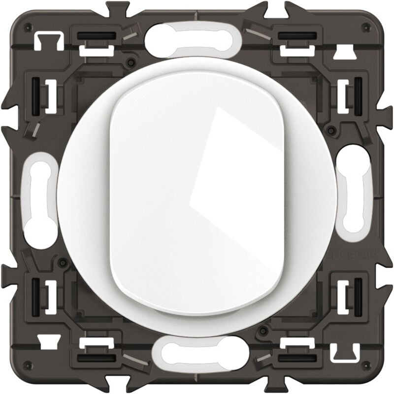 Legrand - Poussoir lumineux Céliane - Enjoliveur Blanc, support et voyant