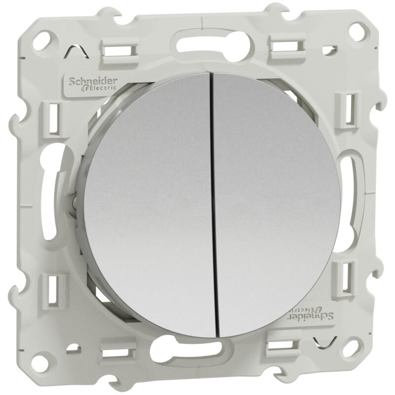 Va et vient avec poussoir 10A schneider odace Type: vis - Nombre de Poste: 1 - Gamme: enjoliveur alu