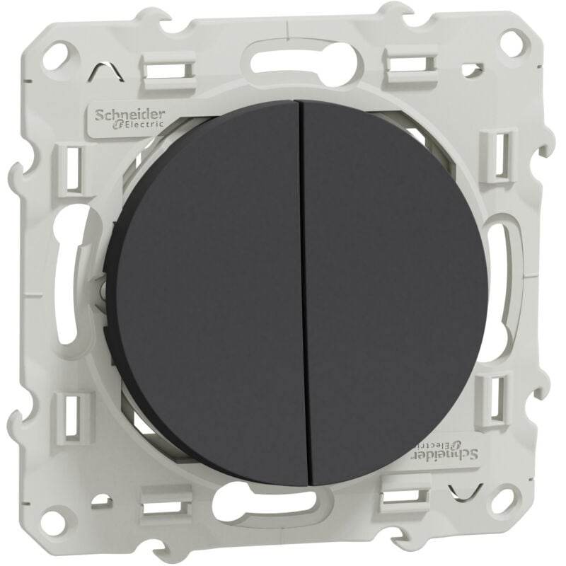 Odace, va-et-vient + poussoir Anthracite, 10 a (S540285)