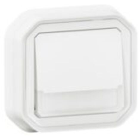 Poussoir lumineux porte étiquette étanche - complet - encastré - Blanc - 069864L - Plexo - Legrand