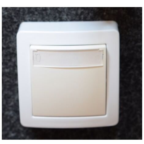 Poussoir lumineux porte étiquette saillie 1F blanc casse 9010 complet avec cadre et voyant ALREA SCHNEIDER ALB62063