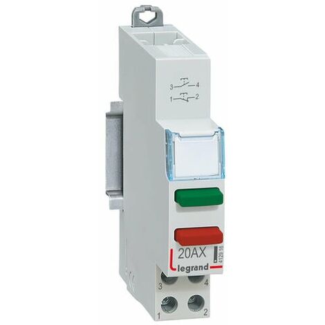 Poussoir modulaire double fonction contact 1NO+1NF sans voyant 1 module LEGRAND 412916