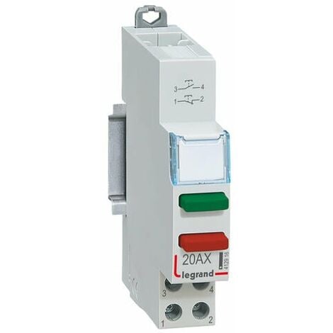 Poussoir modulaire double fonction contact 1NO+1NF sans voyant - 1 module - LEGRAND