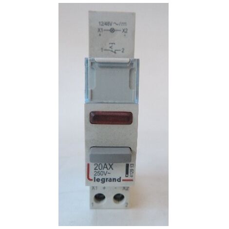 Poussoir modulaire -double fonction voyant 1 NF + LED rouge 12/48V -1 module LEGRAND 412913
