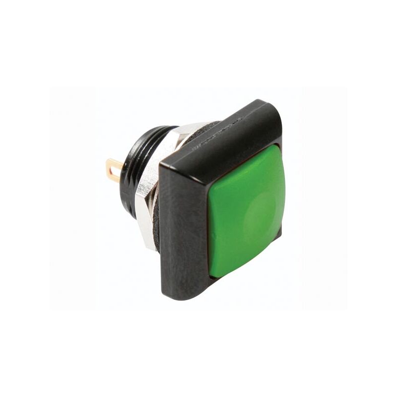 

Poussoir Mtallique Carr Avec Capuchon Vert - 1P Spst Off-On