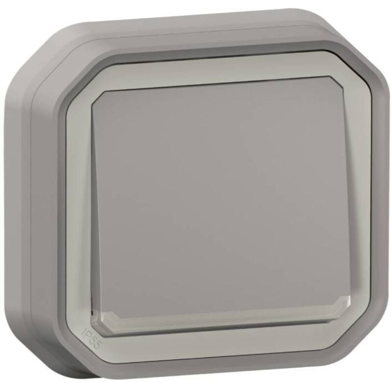 Legrand - Poussoir no lumineux avec voyant étanche Plexo 10A IP55 IK08 livré complet pour fixation en encastré - gris