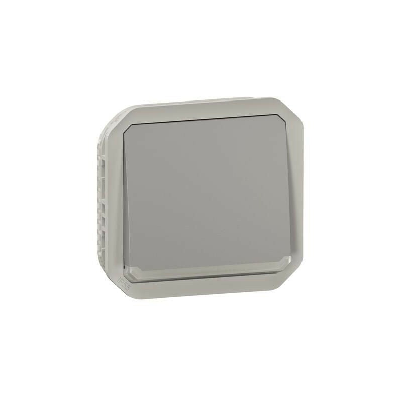 Legrand - Poussoir no-nf lumineux Plexo composable gris (069536L)
