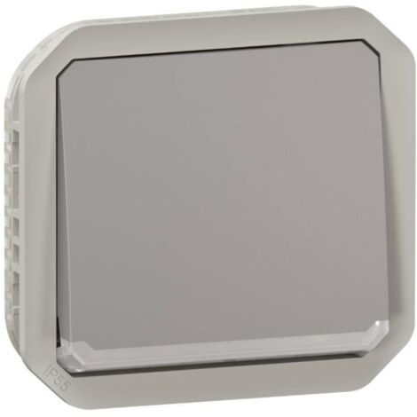 Poussoir NO-NF lumineux Plexo composable gris (069536L)