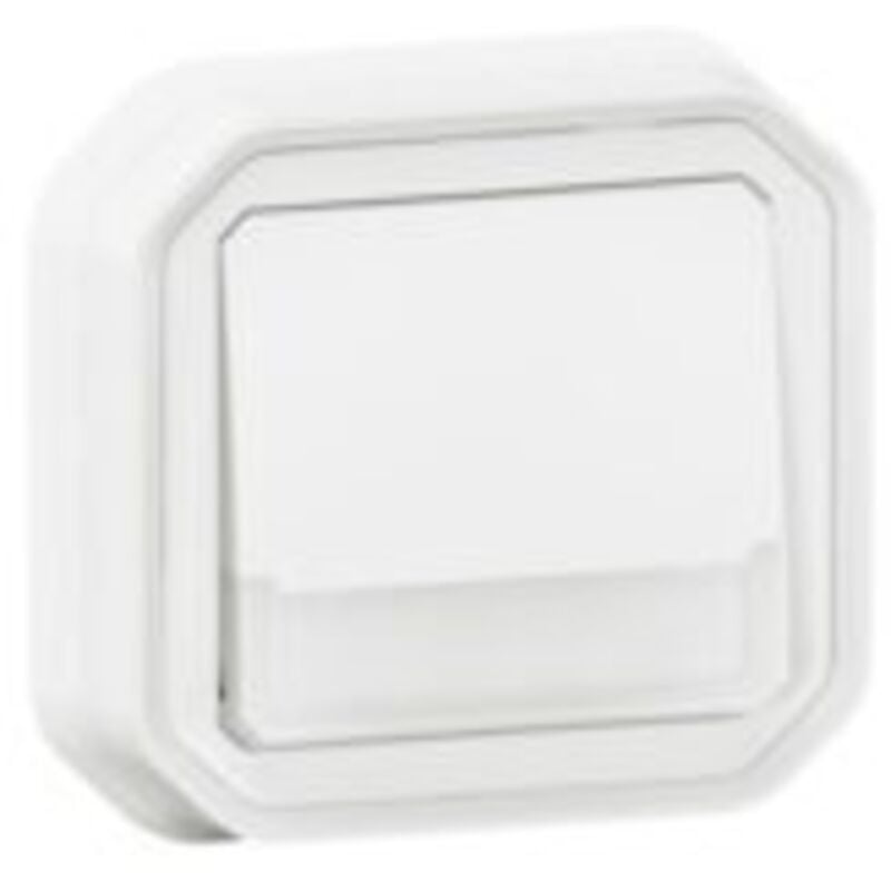 Legrand - Poussoir no-nf lumineux porte-étiquette Plexo complet encastré blanc (069864L)