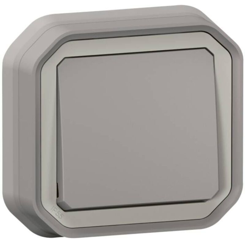 Legrand - poussoir no étanche plexo 10A IP55 IK08 livré complet pour fixation en encastré - gris LEG069820L