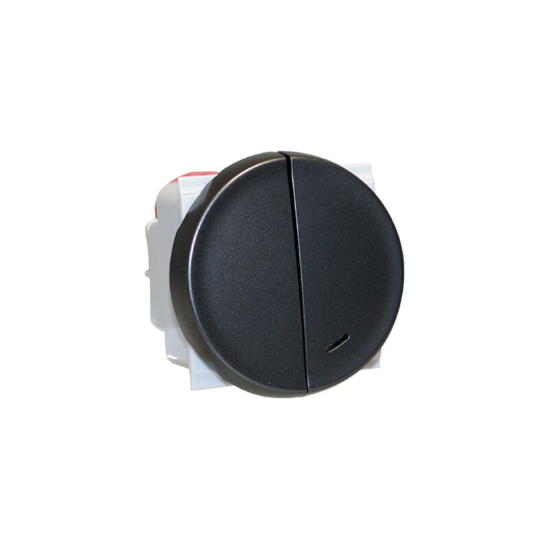 Interrupteur va et vient lumineux + bouton poussoir - comete Couleur Vulcain