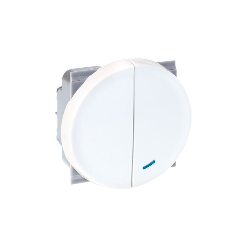 Interrupteur va et vient lumineux + bouton poussoir - comete Blanc