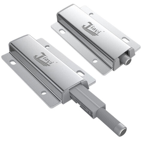Poussoir Porte Placard 2 Pièces Push to Open Aimant Poussoir Tiroir Push Pull Porte Open Amortisseur pour Armoire Fermeture Systeme Tiroir-Aluminium 56Vingt
