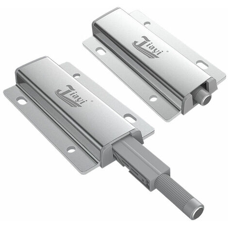 Poussoir Porte Placard 2 Pièces Push to Open Aimant Poussoir Tiroir Push Pull Porte Open Amortisseur pour Armoire Fermeture Systeme Tiroir-Aluminium