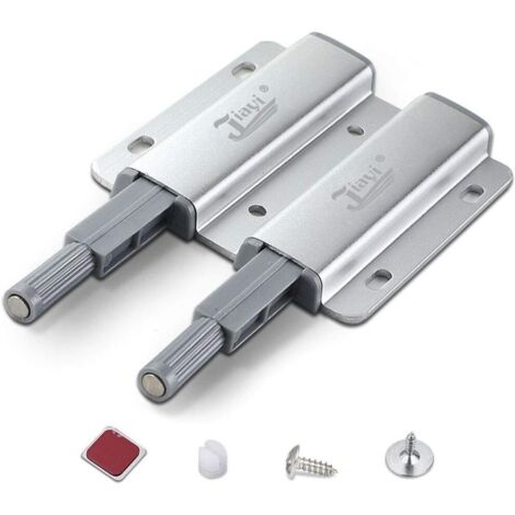 Poussoir Porte Placard, Push to Open Aimant Poussoir Porte Placard Double Poussoir de Porte Loquet Magnetique pour Meuble Armoire Tiroir Touche Latche Fermeture Ouverture Push Pull Systeme