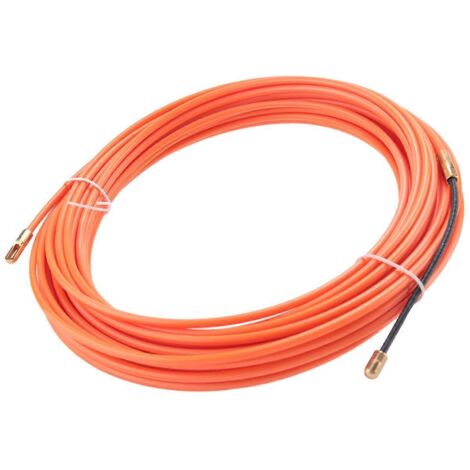Poussoir pour câble électrique en nylon orange de 4 mm et 15 mètres
