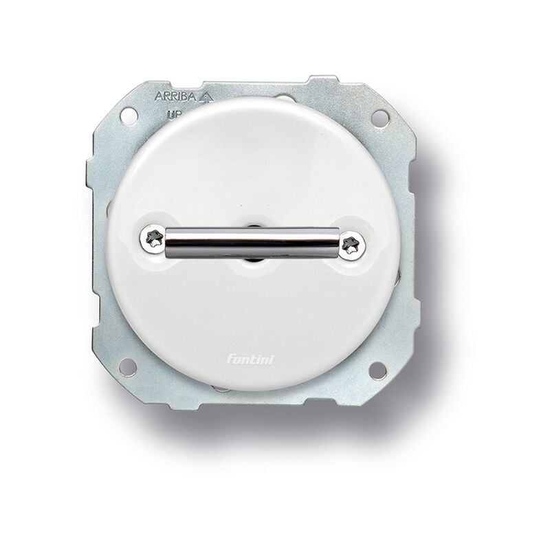 Fontini - Poussoir rotatif métal chrome porcelaine blanche do low