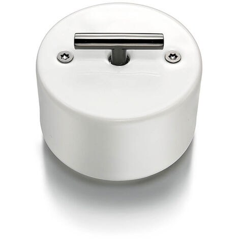 Poussoir rotatif metal nickel blanc porcelaine blanche DO - FONTINI