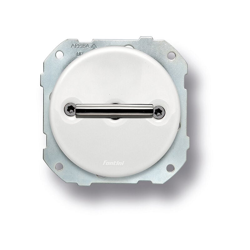 Fontini - Poussoir rotatif métal nickel noire porcelaine blanche do low