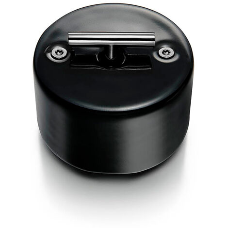 Poussoir rotatif metal nickel noire porcelaine noire DO - FONTINI