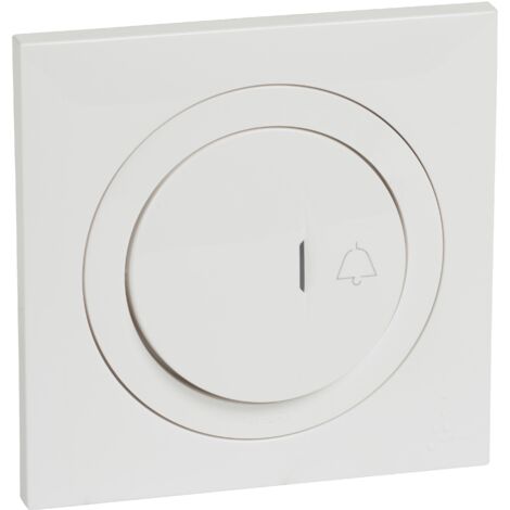 Poussoir simple lumineux - Marquage sonnette - 6 A - Avec plaque de finition - Blanc - Dooxie One - 600010 - Legrand