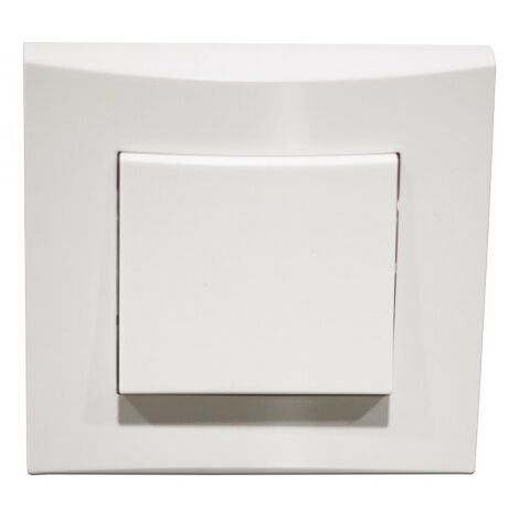 Poussoir va et vient complet 10A 250V – Encastré avec connexion auto – Fixation vis – Plaque de finition blanche – Alternative Elec