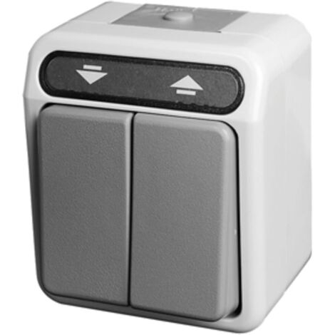Poussoir volet roulant Merten IP 44 AQUASTAR gris clair, 1 pôle