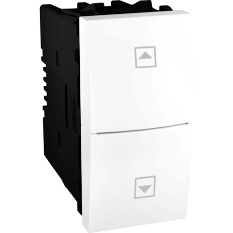 Poussoir volets-roulants 10A blanc 1M à encastrer (sans plaque ni support) bornes vis UNICA