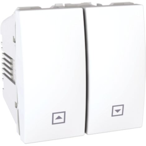 Poussoir volets-roulants 10A blanc 2M à encastrer (sans support ni plaque) bornes auto UNICA