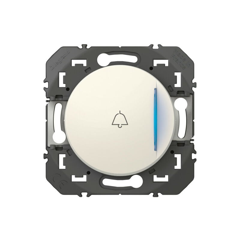 Poussoir simple avec voyant lumineux et marquage sonnette dooxie 6A 250V finition blanc (095209)