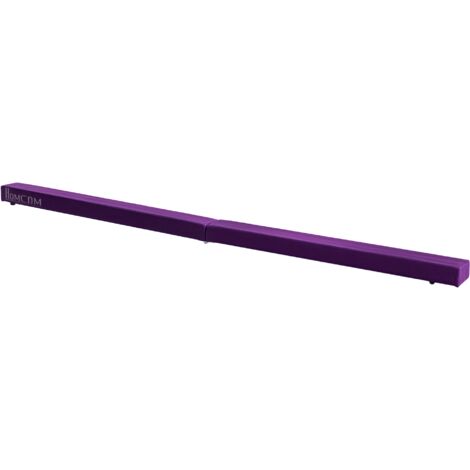 Poutre d’équilibre pliable, antidérapante, couvercle en daim, bois solide, 210 x 10 x 6,5 cm, violet