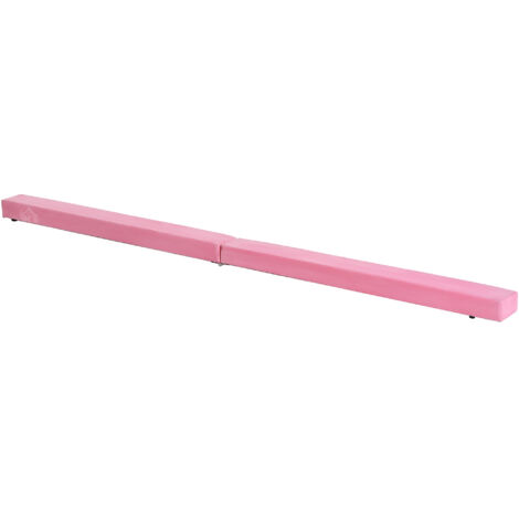 Poutre équilibre pliable antidérapante couvercle suède bois solide 210x10x6,5 cm rose