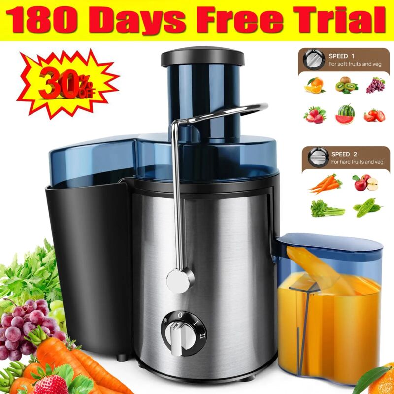 Power 1000W Extracteur de jus électrique Acier inoxydable Presse 500ML Presse à fruits