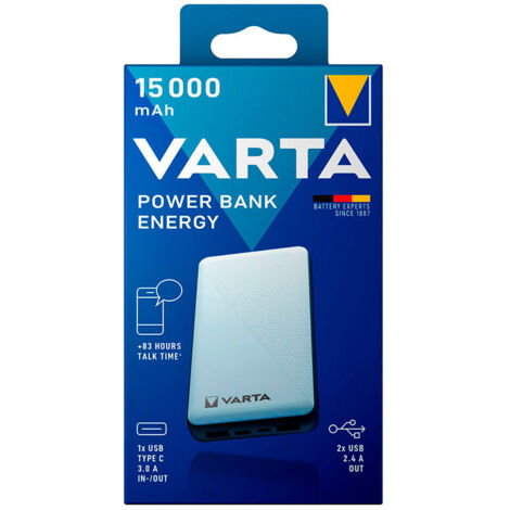 Power Bank Energy 15.000ma Varta 100/240v 74x21x138mm