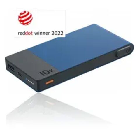 Power Bank in alluminio, 10.000mAh, Blu