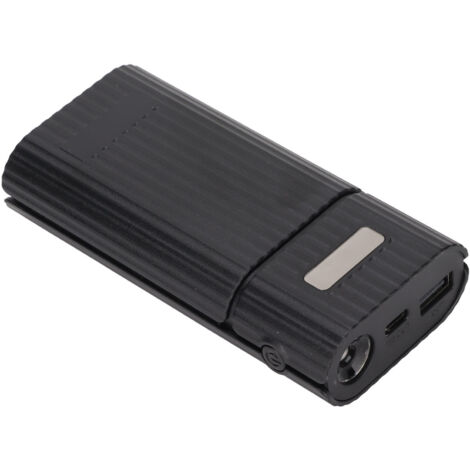 Power Bank Portable 2-en-1 avec Chargeur de Batterie 21700, Boîtier 2 Piles, Charge Rapide Type-C Bidirectionnelle (Noir)