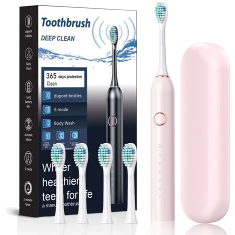 Power Brosse à dents – Nettoyeur dentaire ABS, batterie rechargeable longue durée  Appareil de soins bucco-dentaires à haute fréquence pour hommes, femmes, étudiants, travailleurs, familles