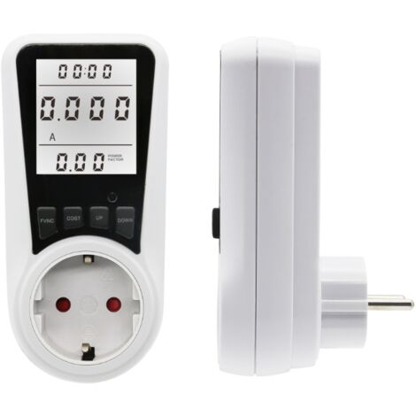 Power Consumption Meter, Electricity Cost Meters, Power Meter, Power Consumption Meter with Large LCD Display + Backlight, 3680W Overload Protection，230V,16A（1 Pack）