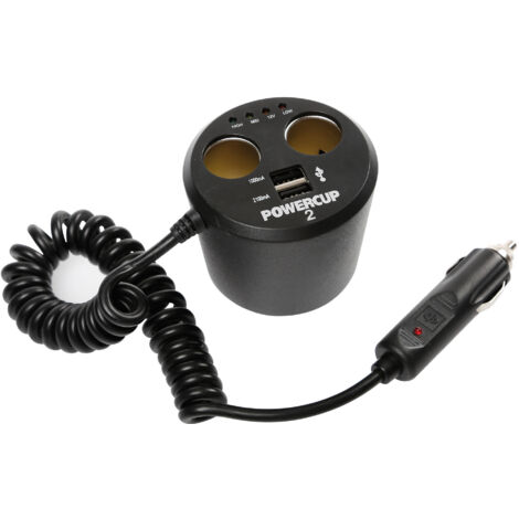 Power cup 2, multipresa con Usb e tester batteria, 12V