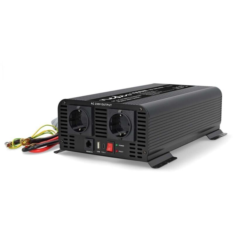Northix Power Inverter Pure Sine Wave Input Voltage 24 V Dc Device Power Output Connections Type F Cee 73 Usb A Usb C 230 V Ac 50 Hz 1000 W Peak Power Output