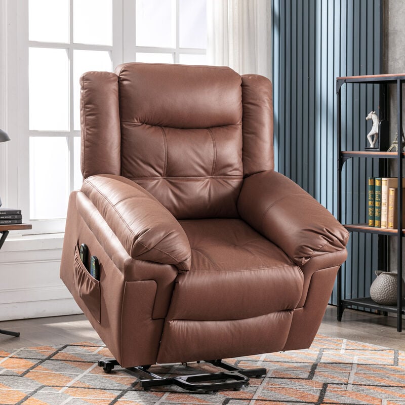 Power Lift Recliner,Lift Chairs Recliners for Elderly, Electric Massage Heating Chair for Seniors Living Room Armchair-Tech cloth