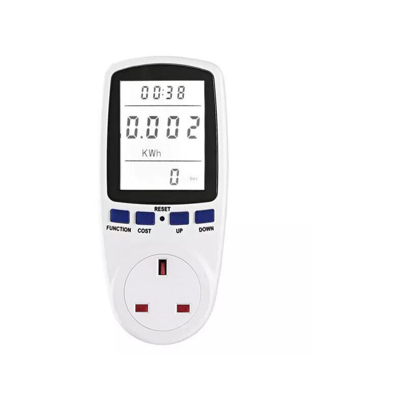 Power Meter Plug Energy Monitor Backlight lcd Display Electricity Usage Monitor Consumption Analyzer White backlight